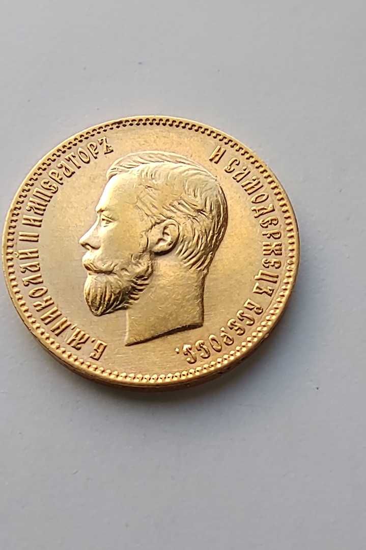10 rubli 1902 Mikołaj II Rosja Moneta Złota Waga: 8,6 g dobry stan
