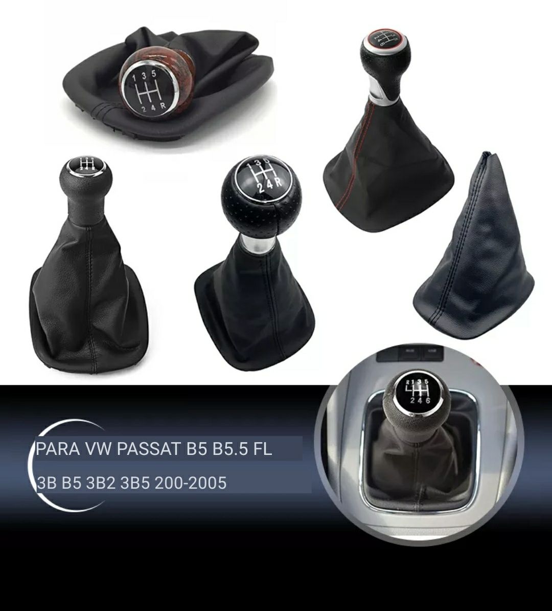 Manete Alavanca Punho Moca + Fole capa mudanças Passat B5, Audi
