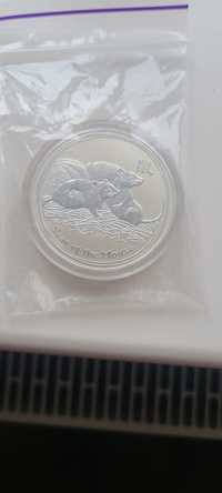Срібна монета рік миші 2008 1 доллар Австралії