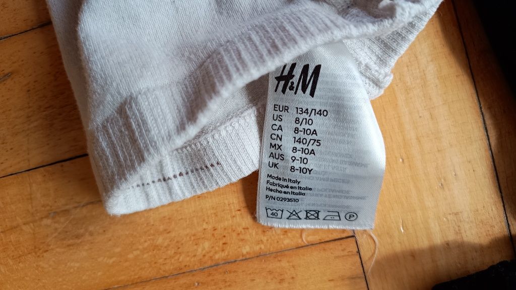 Strój galowy 134  wizytowy biała bluzka sukienka rajstopy H&M Sinsay Z