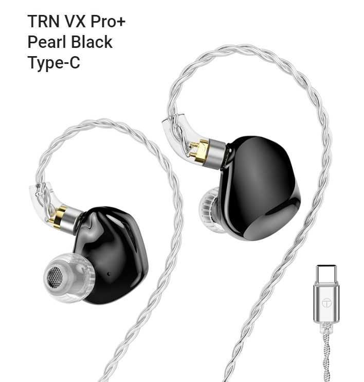 ⇒ TRN VX Pro+ Plus (Black, mic.) - гибридные iem наушники (1DD+8BA)