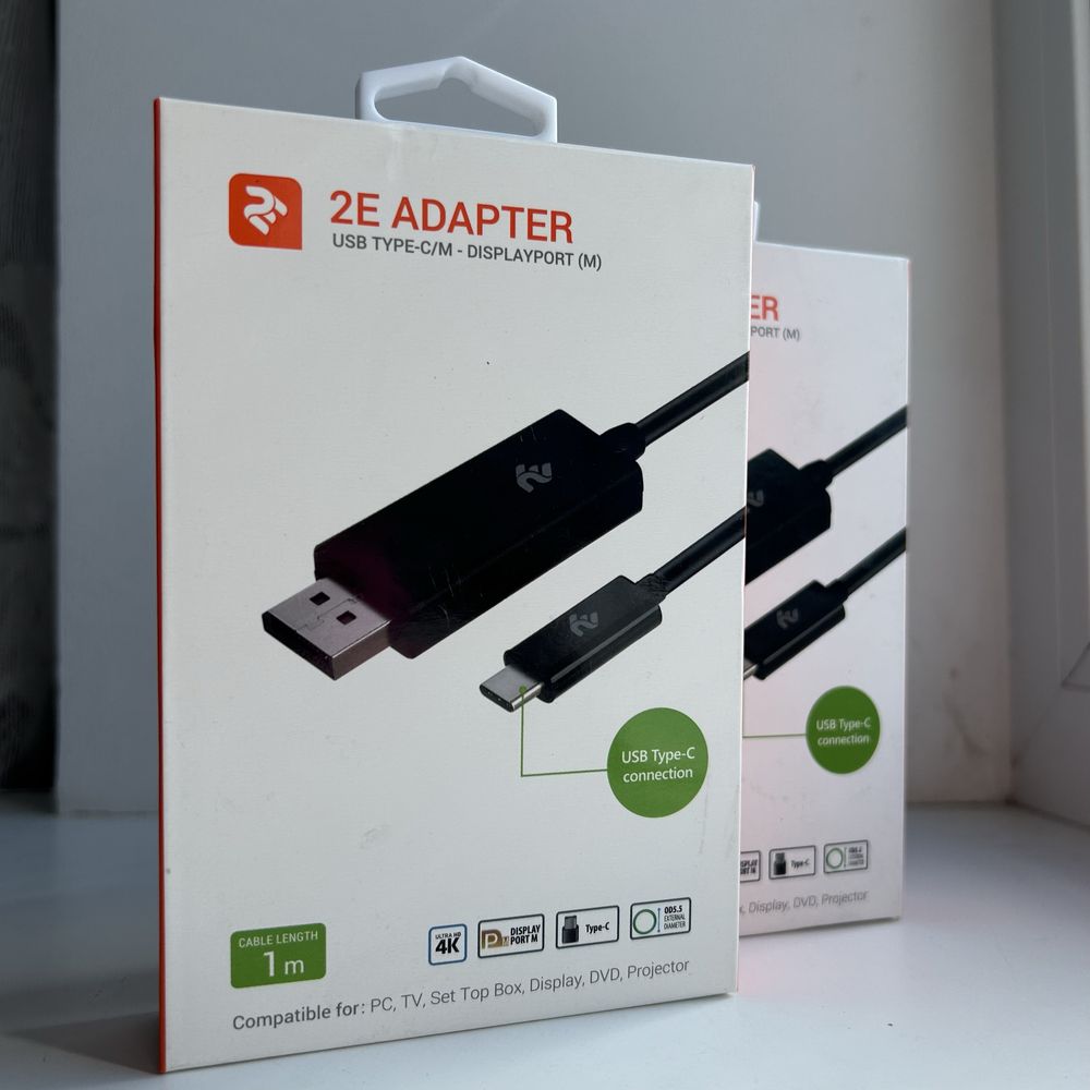 Кабель 2E USB-C - DisplayPort (1 m Black). DisplayPort для Macbook