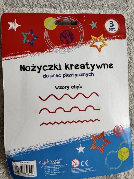 Nożyczki kreatywne do prac plastycznych, 3 szt., nowe