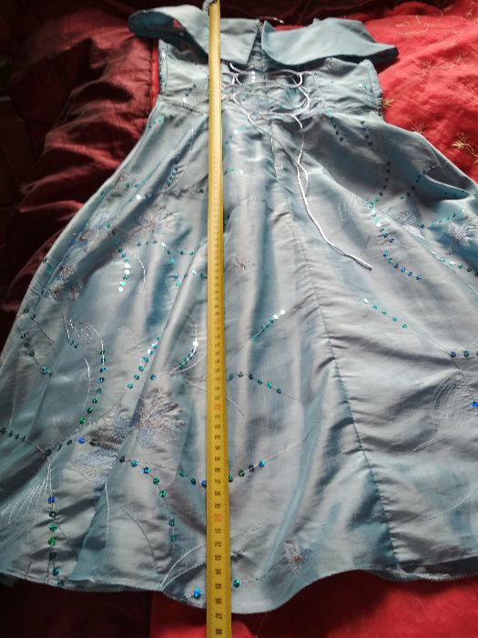 Elegancka Sukienka błękit 140cm 9-12 lat suknia okazjonalna dziewczynk