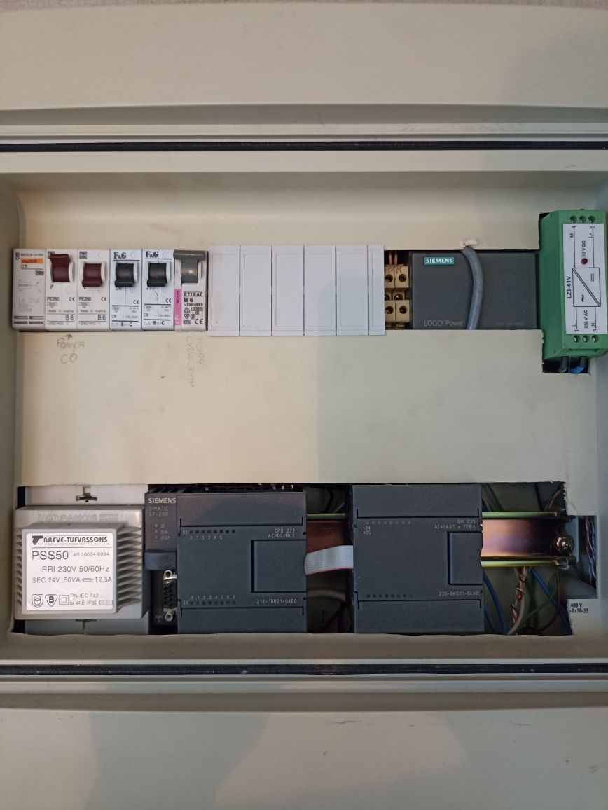 Rozdzielnia z modułami Siemens CPU 222, 224 EM222, 231, 277