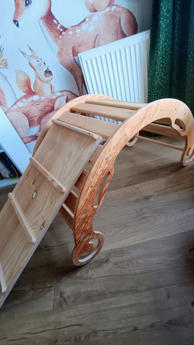 Bujak drewniany, zjeżdżalnia i drabinka