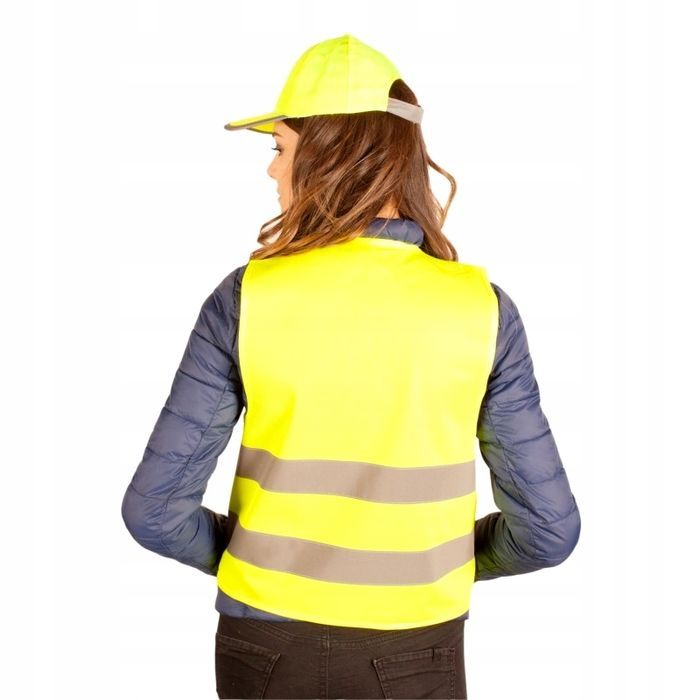 Kamizelka odblaskowa ostrzegawcza XL żółta rzepy samochodowa rowerowa