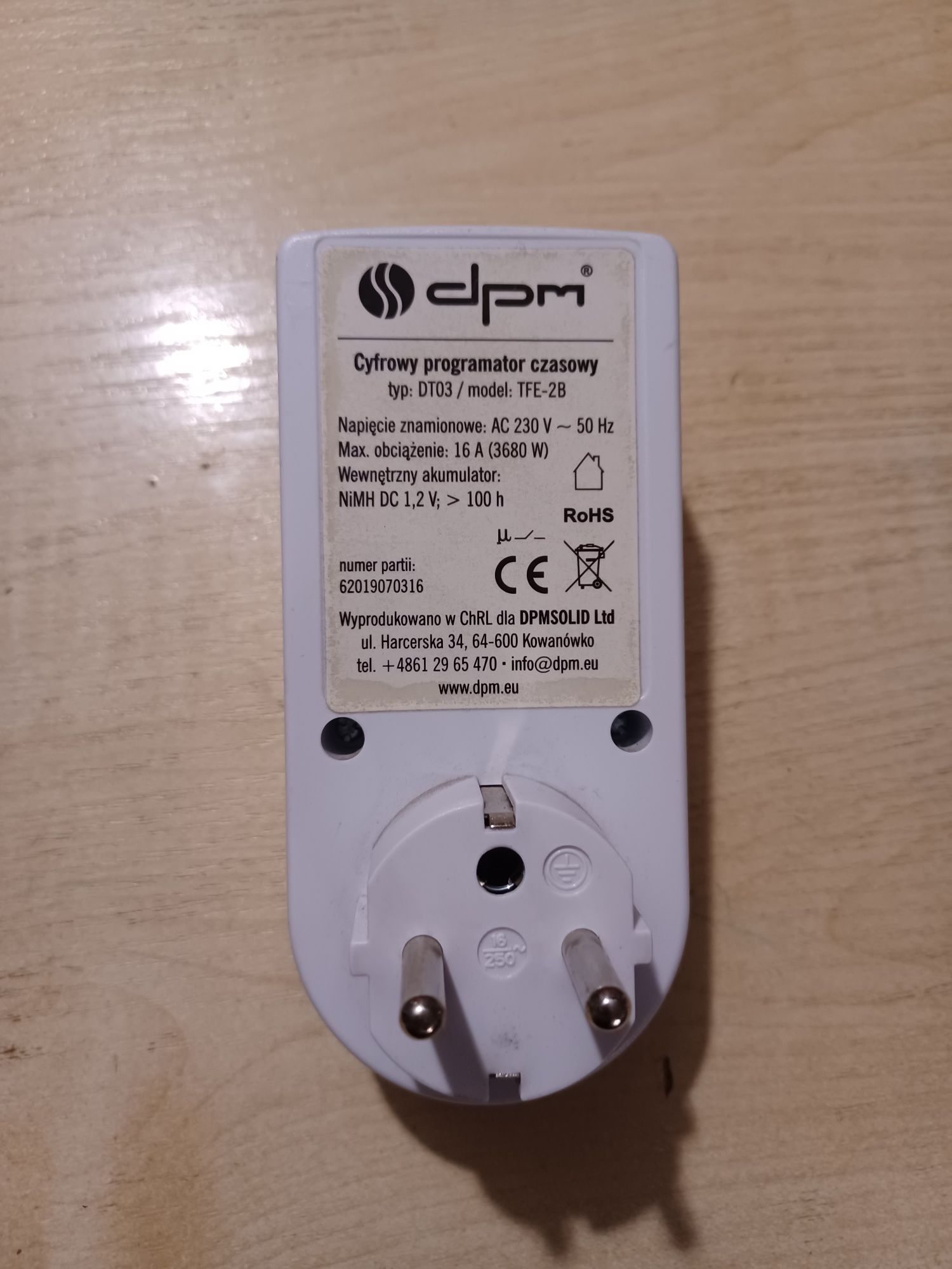 Programator/Wyłącznik czasowy MASTERCLEAR TYP DT03