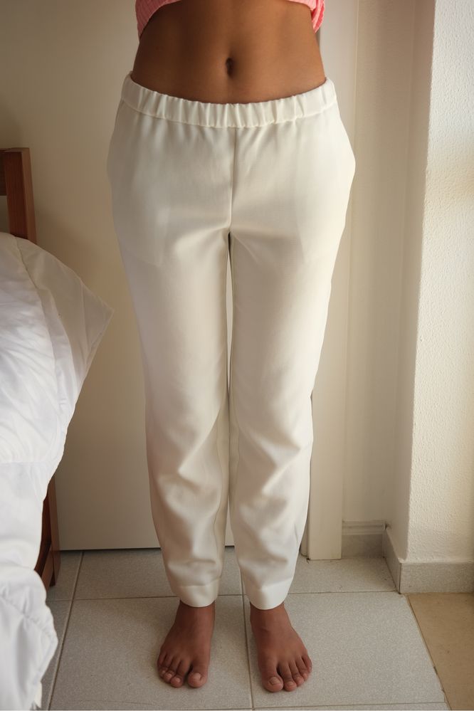 Calças Stefanel brancas com bolsos