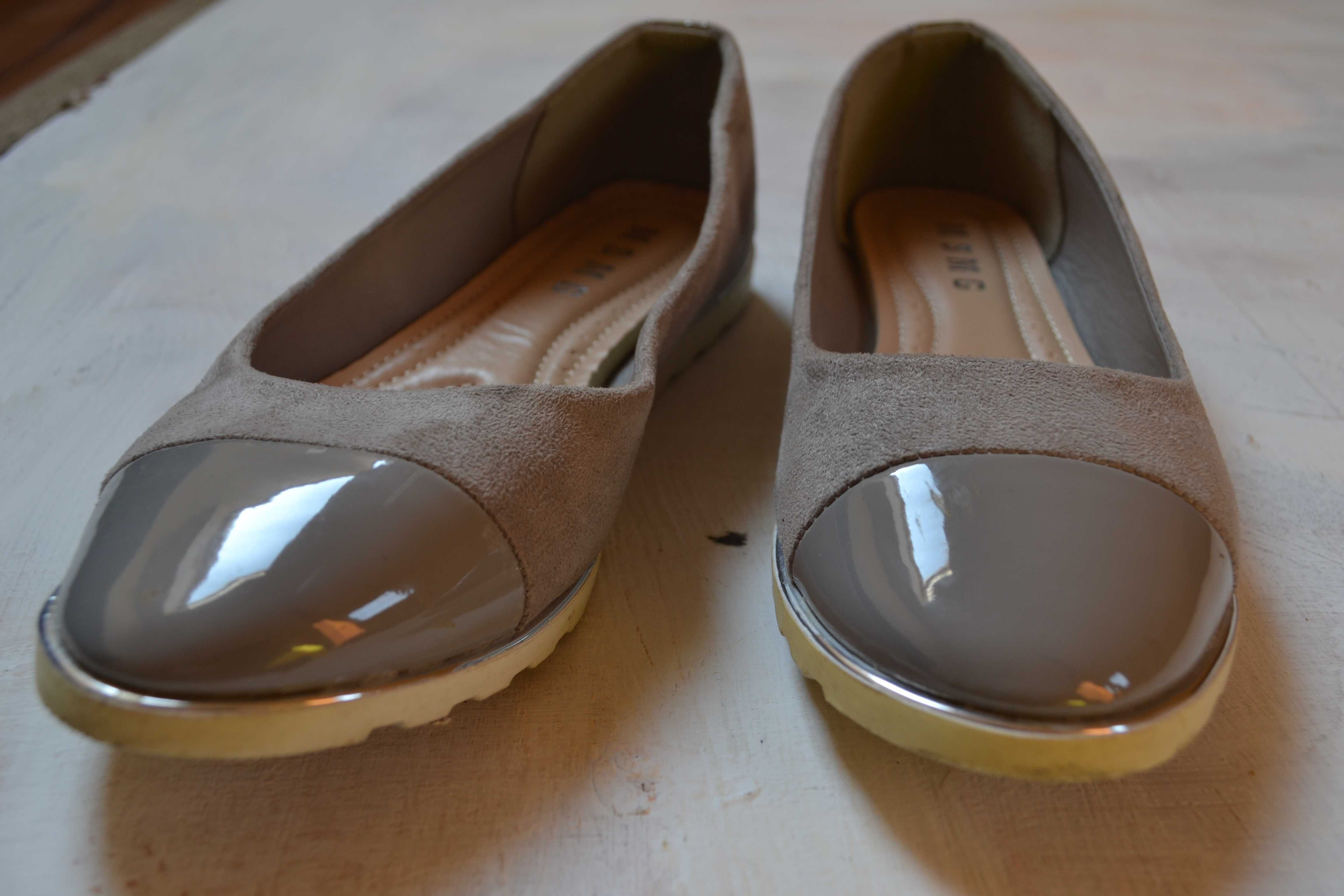 lakierowane baleriny buty dla dziewczynki na okazję 37 wiosna lakierki