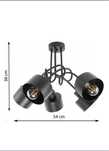 Spirala 5 lampa sufitowa czarna