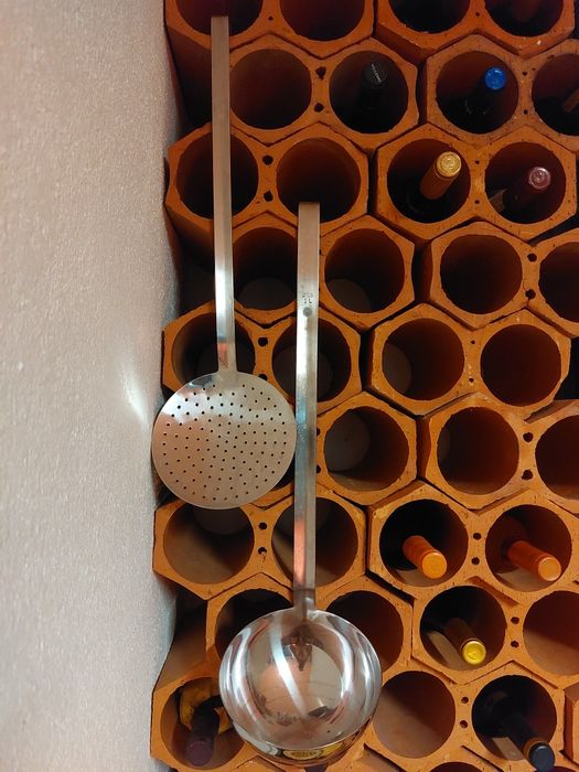 Espumadeira e concha em inox