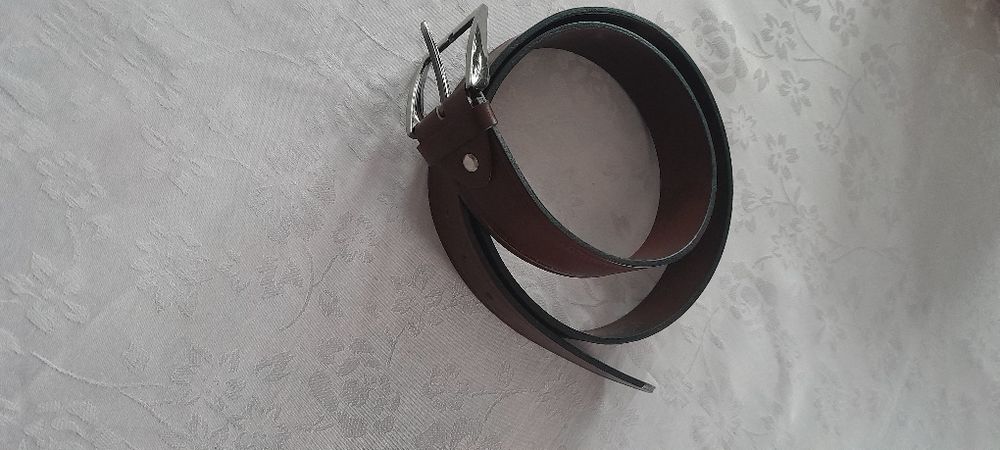 Pasek meski skórzany brązowy