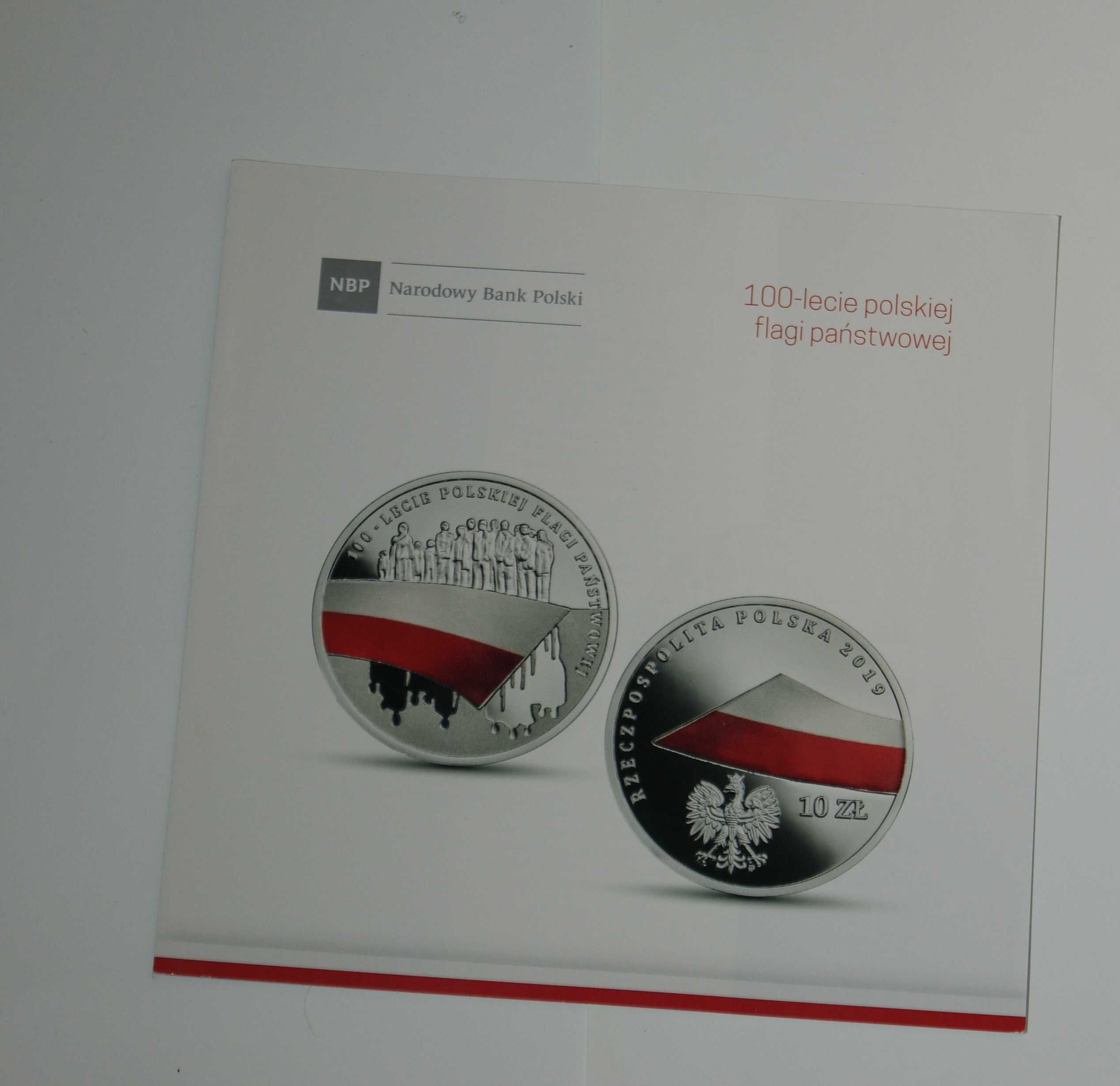 Folder do monety kolekcjonerskiej NBP (100-lecie Flagi Państwowej)