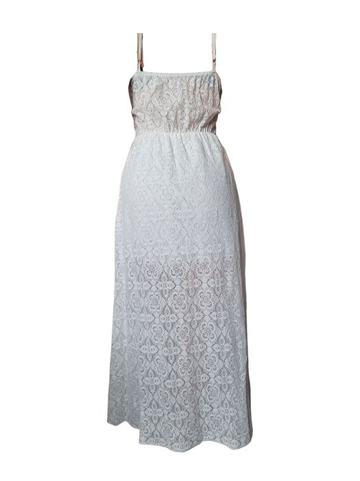 Sukienka koronkowa maxi biała rozmiar S/M