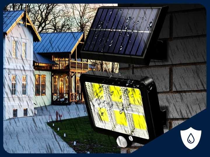 Lampa solarna z czujnikiem ruchu zmierzchu LED ogrodowa + pilot