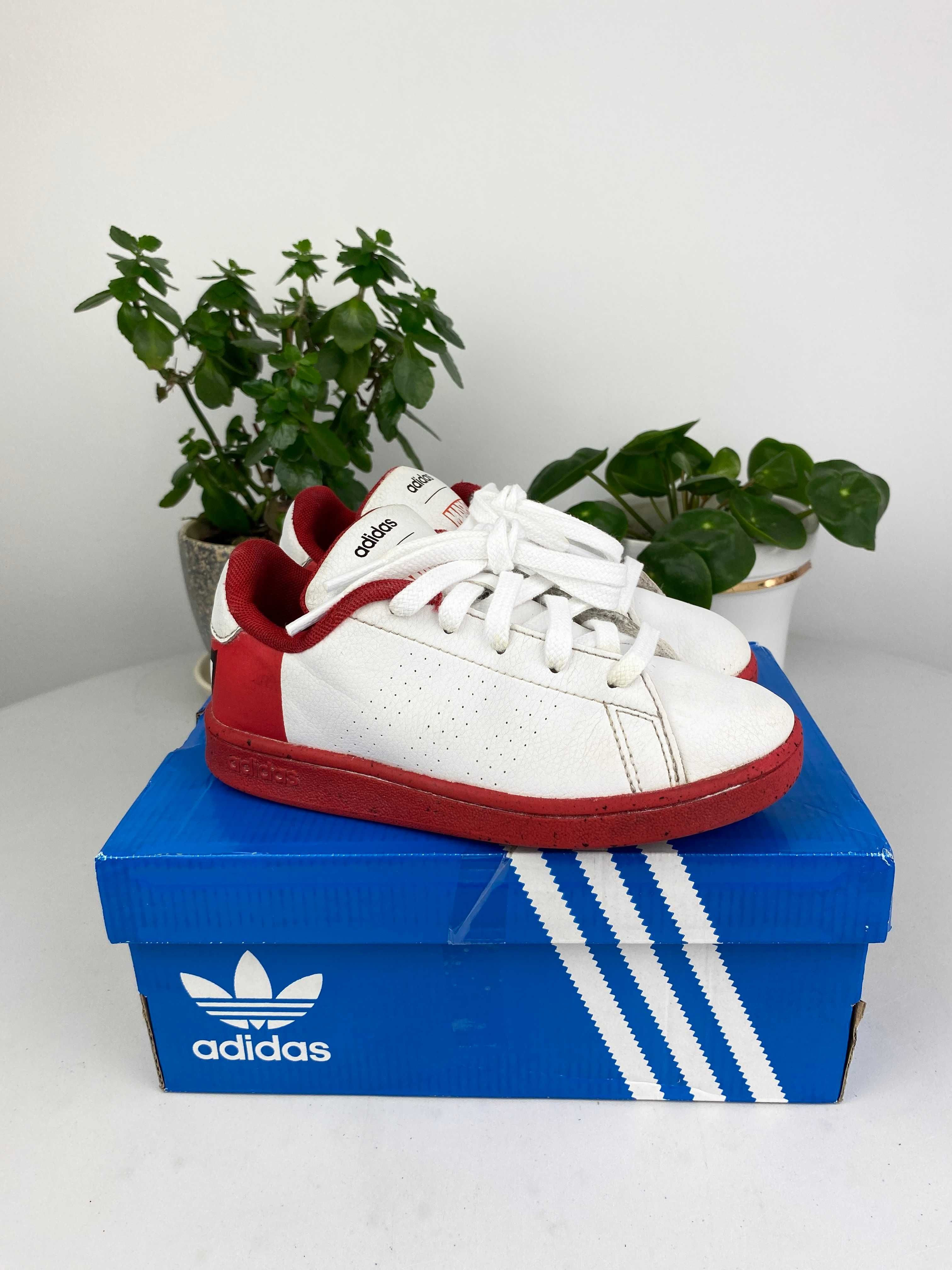 białe czerwone buty dziecięce adidas advantage spiderman r. 30 n114a