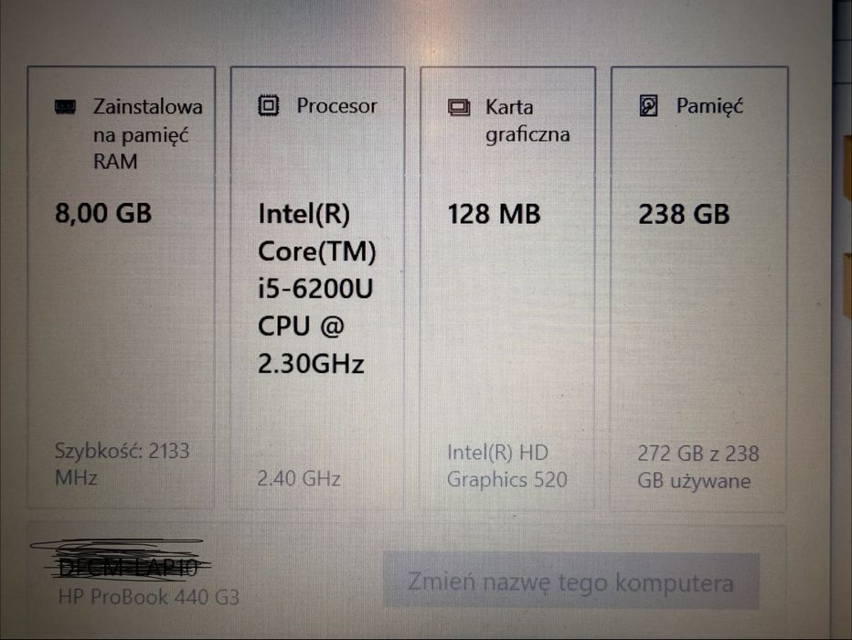 Laptop HP probook 440G3 i5, 8GB RAM