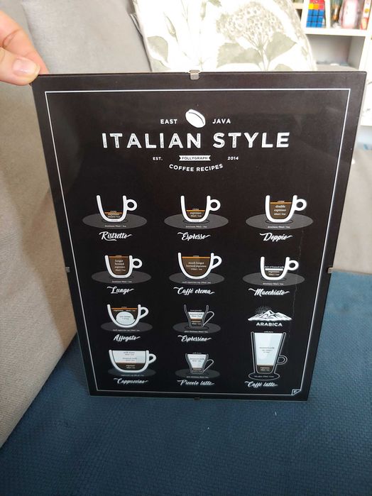 Obrazek plakat kawa do kuchni w antyramie