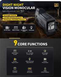 Fnirsi NVS-20 лазерный дальномер монокуляр ночного видения 4K HD Video