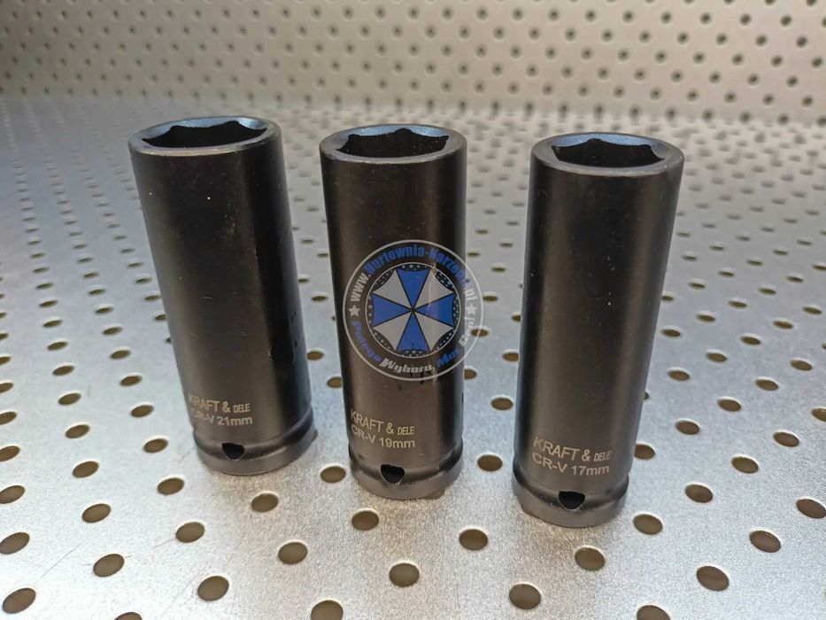 Nasadki udarowe 17mm 19mm 21mm komplet nasadek udarowych długich