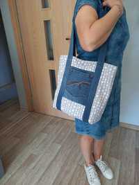 Torba jeansowa nowa hand made