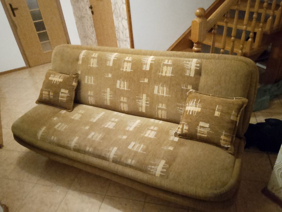Wersalka rozkładana (kanapa,sofa,brązowa)