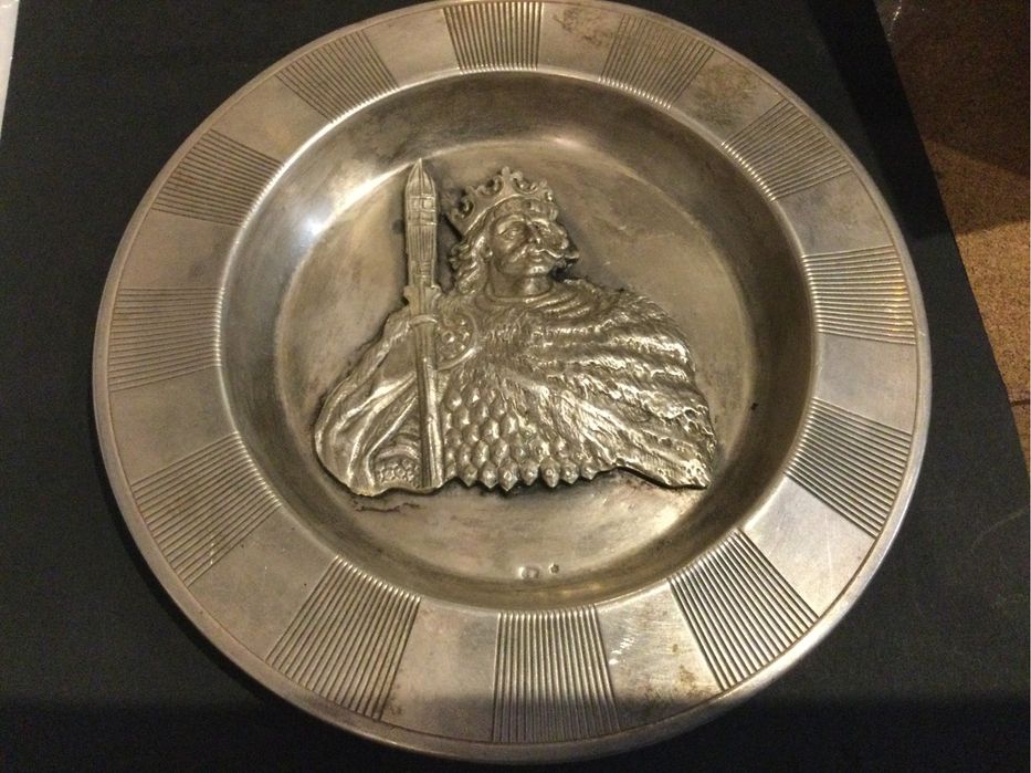 Bolesław Chrobry,srebrna pkakieta,płaskorzezba,antyk,przedwojenna,okaz