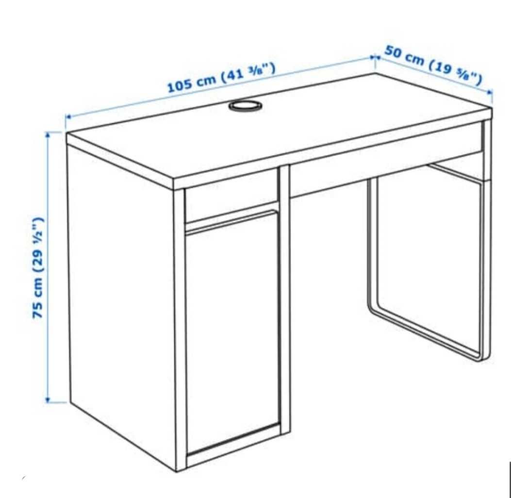 IKEA MICKE biurko z szafką 105x50 BIAŁY jak nowe bez żadnych uszkodzeń
