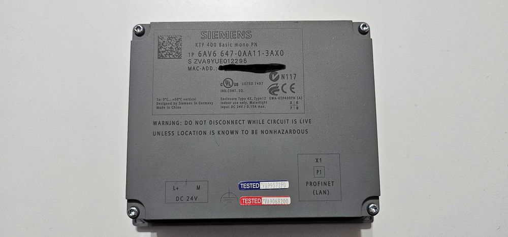 Panel Siemens Simatic KTP400 Basic mono PN 6AV6647-0AA11-3AX0