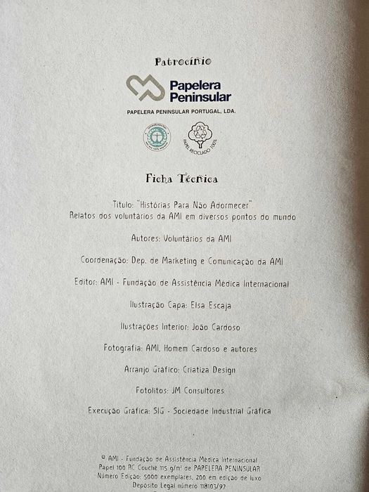 Livro Histórias Para Não Adormecer - AMI