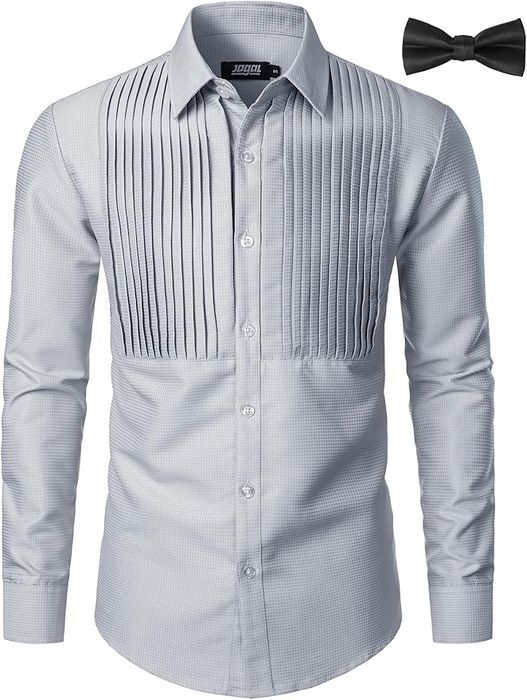 Koszula Męska Z Długim Rękawem Elegancka Zapinana Na Guziki  Szara XL