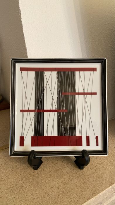 Prato quadrado em porcelana da Porcel