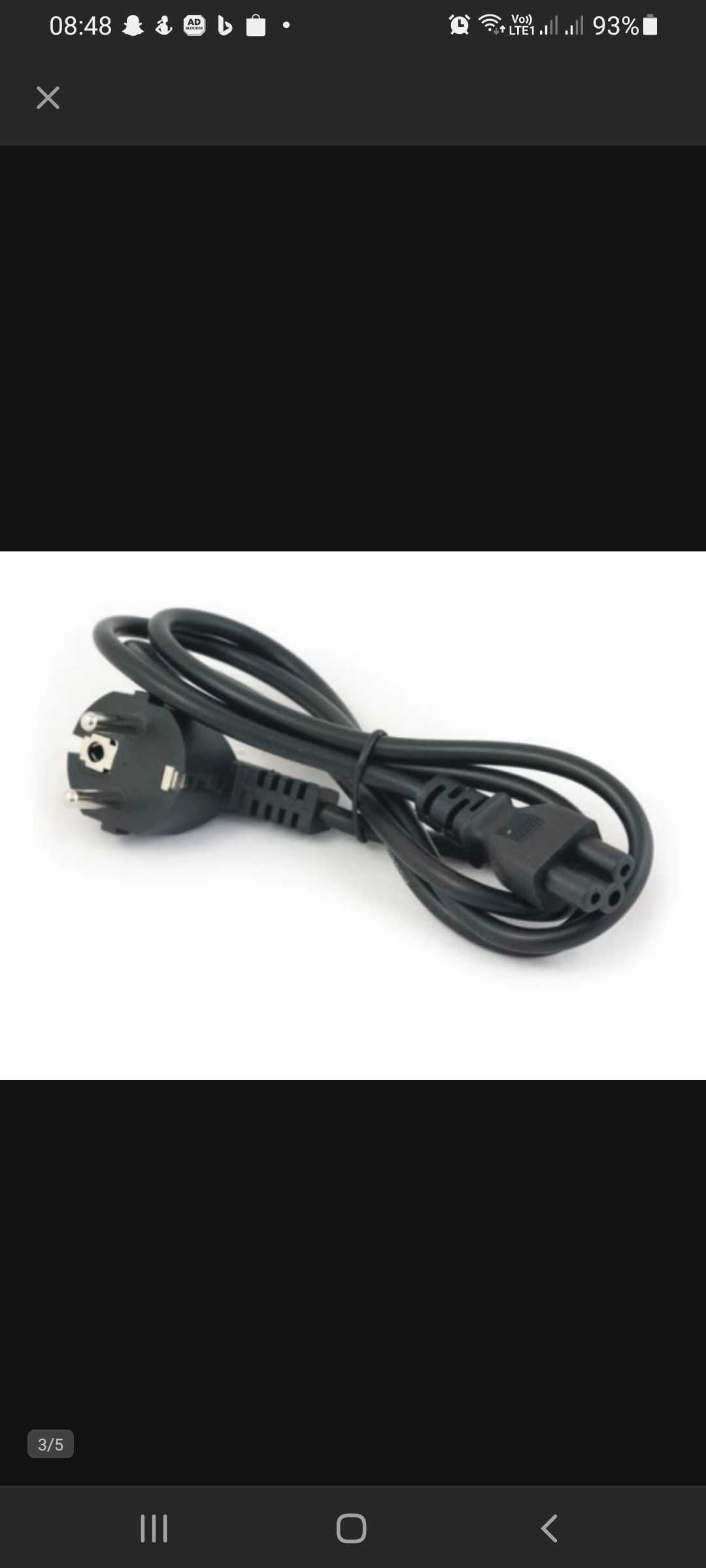 KABEL PRZEWÓD ZASILAJĄCY koniczynka do zasilaczy laptopów drukarek ITP