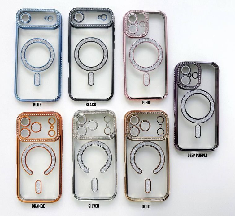 Прозорий чохол з камінцями MagSafe iPhone 17 Pro Max айфон про макс