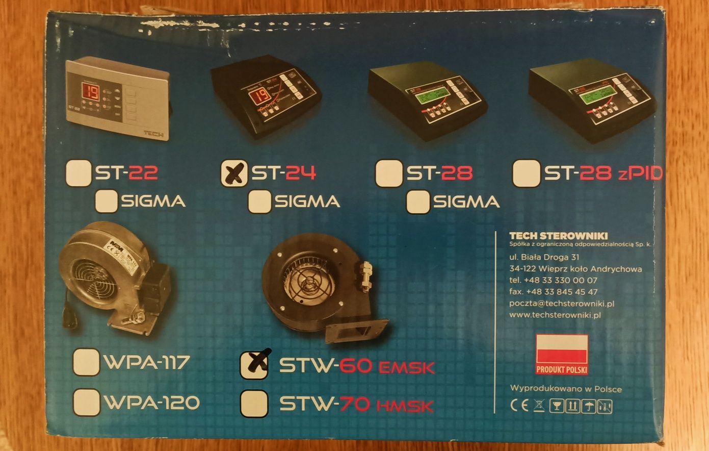 Sterownik z nadmuchem/wentylatorem TECH ST24+ 60EMSK do kotła