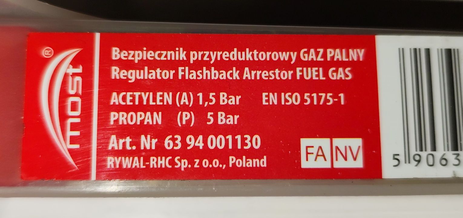 Bezpieczniki tlen acetylen