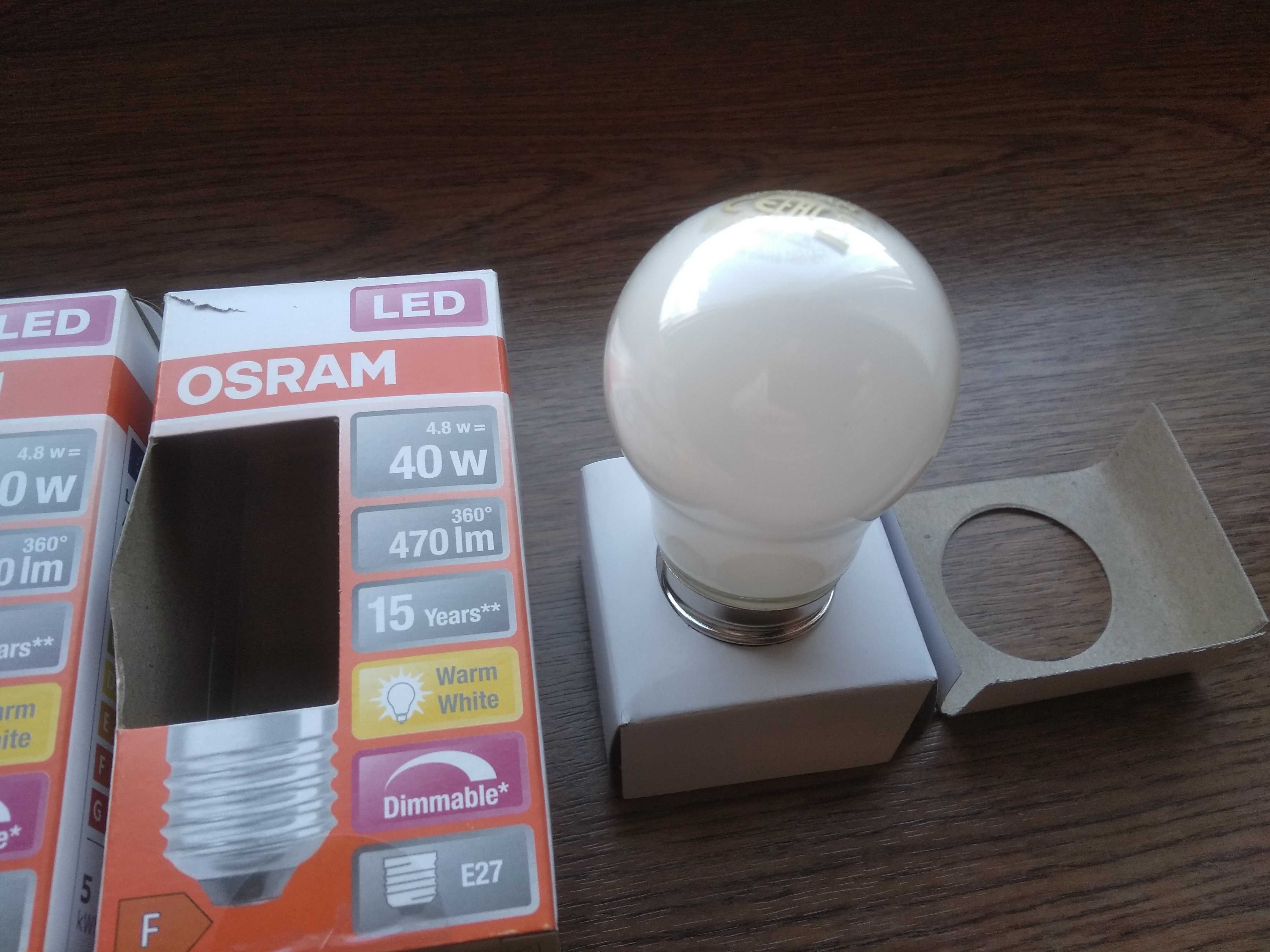 Żarówka LED E14 P45 4,8W = 40W 470lm 2700K Ciepła ściemnia