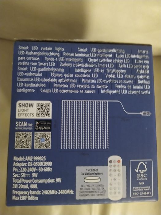 Kurtyna z oświetleniem SMART LED.