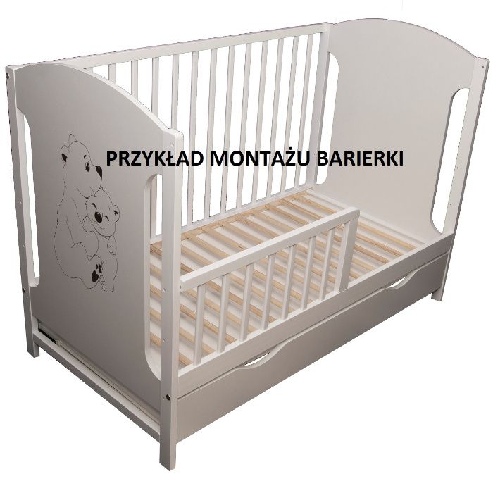 PŁOTEK/ BARIERKA DO ŁÓŻECZKA dziecięcego białego -uniwersalne nowe