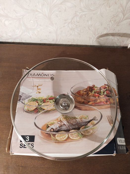 Новая стеклянная крышка, диаметр 26 см