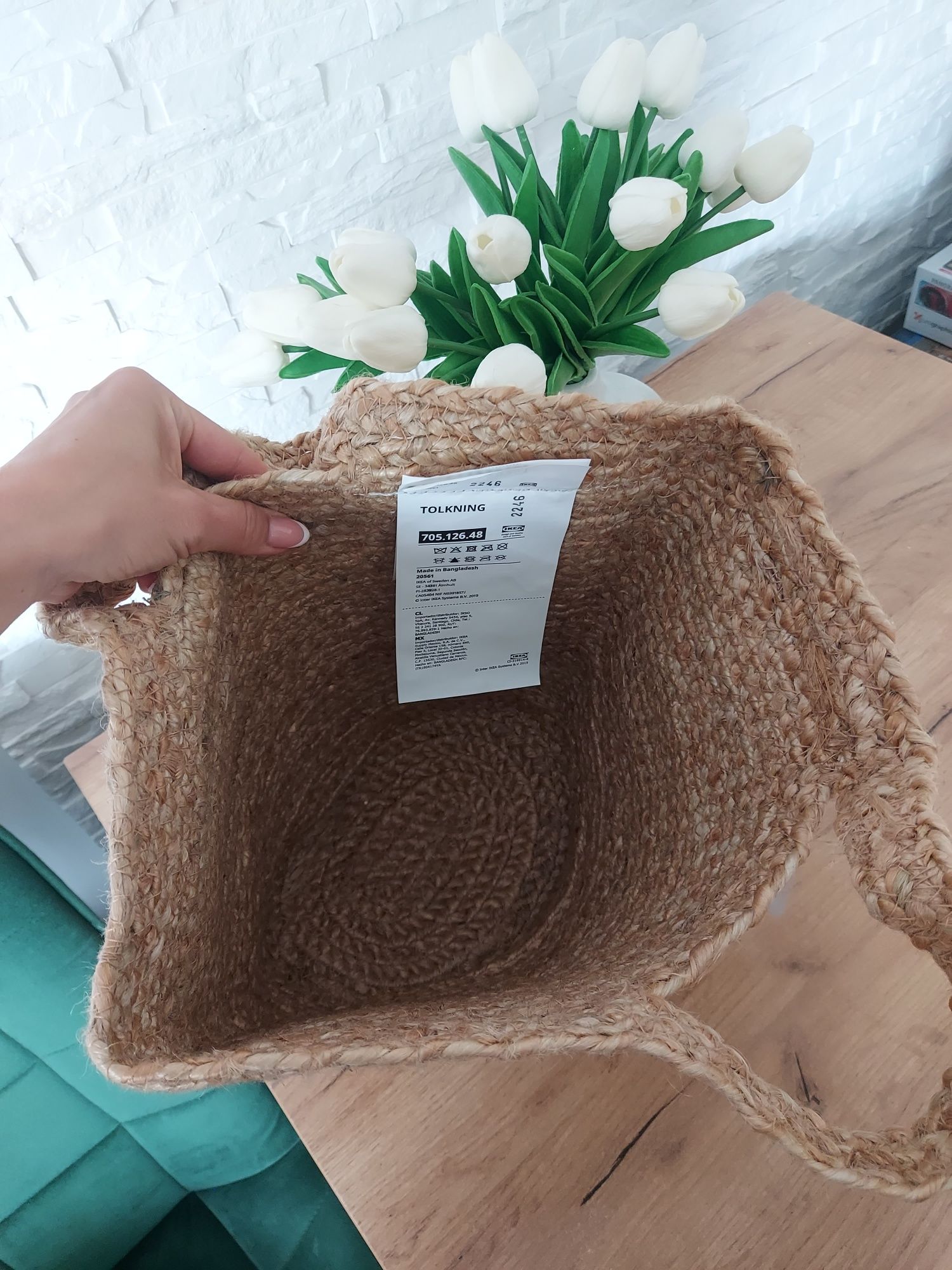 Nowy jutowy kosz Tolking Ikea