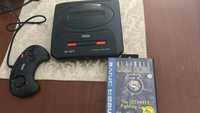 Mega Drive com 2 jogos e comando