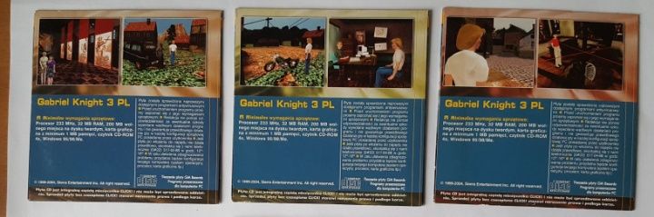 Płyty z grą GABRIEL KNIGHT, 3 płyty CD