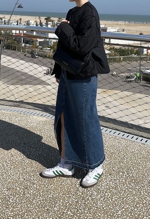 Джинсова спідниця максі