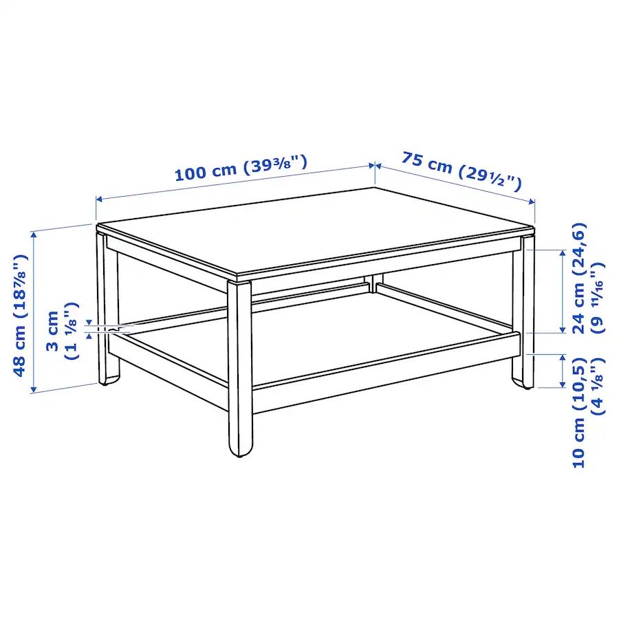 Stolik kawowy biały ikea Havsta 100x75