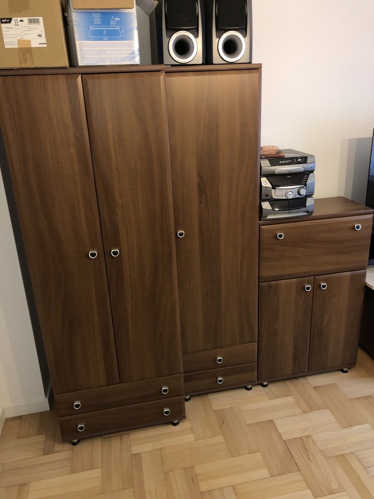 Zestaw drewnianych mebli do salonu