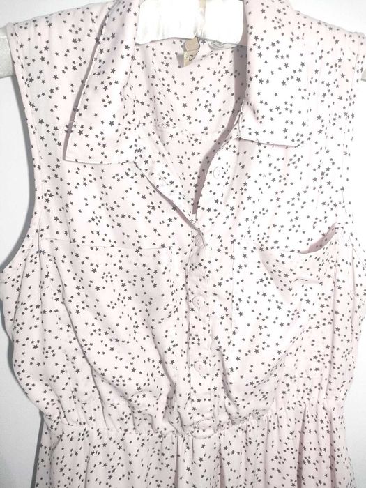 Sukienka H&M pudrowy róż w gwiazdki r. 38/40