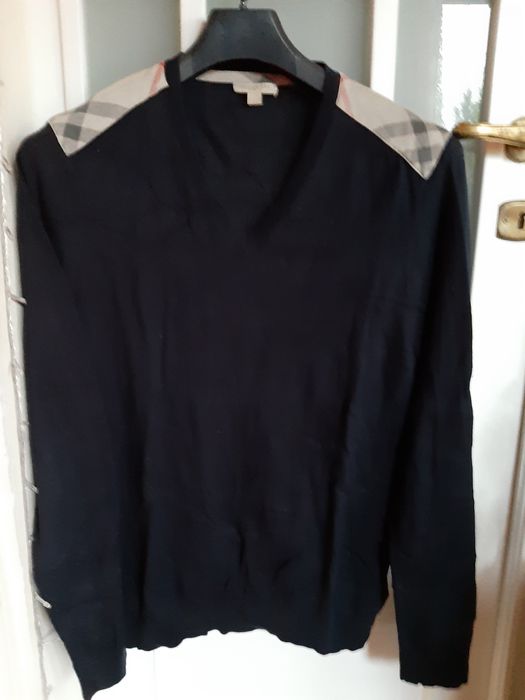 Burberry sweter granat wełna L 100% oryg nr seryjny piękny prezent