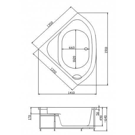 wanna z hydromasażem 190cm Victory Spa Vivera narożna 135x135